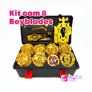 Kit com 8 Beyblades + Lançadores
